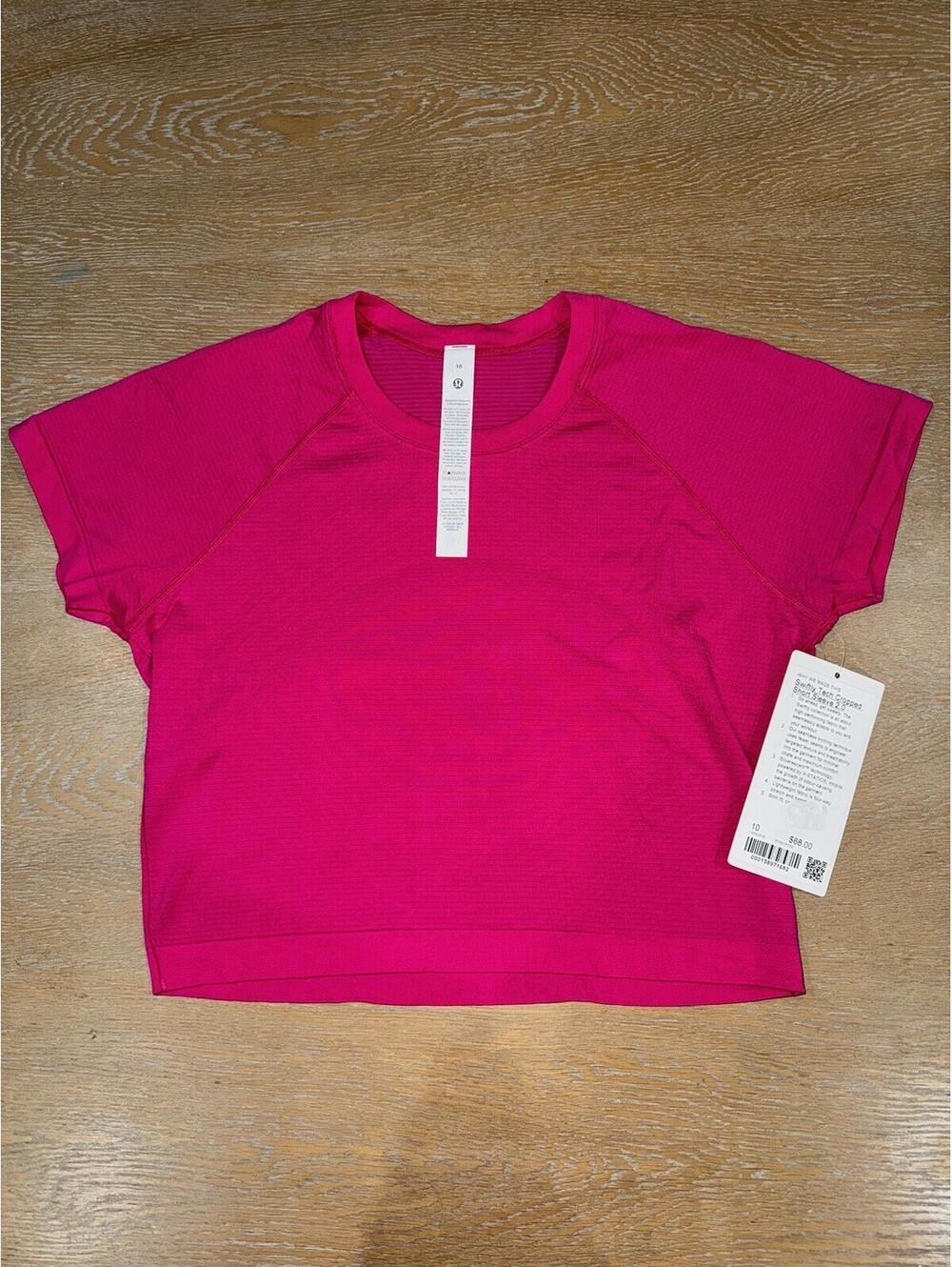 Lululemon Swiftly Tech Cropped Short-Sleeve Shirt 2.0 SIZE 10 NWT Pink Flare